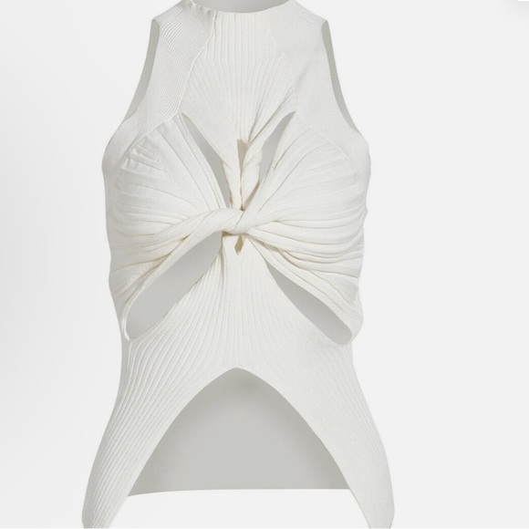 Tops - NWOT White Cutout Sleeveless Knit Top